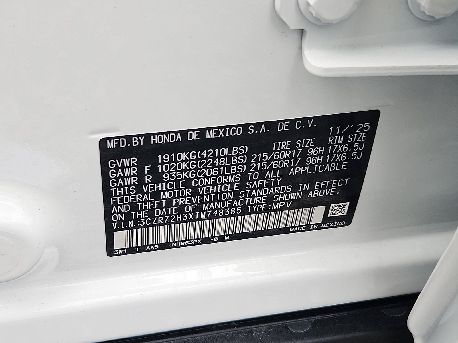 New 2026 Honda HR-V LX image 16