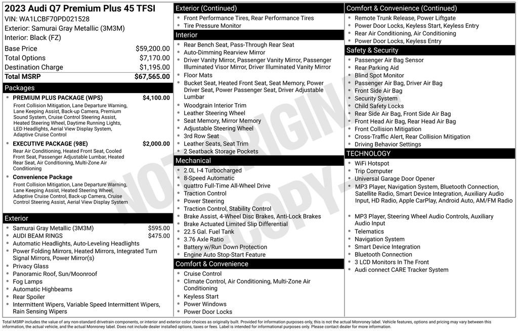 Used 2023 Audi Q7 2.0T Premium Plus w/ Premium Plus Package image 3