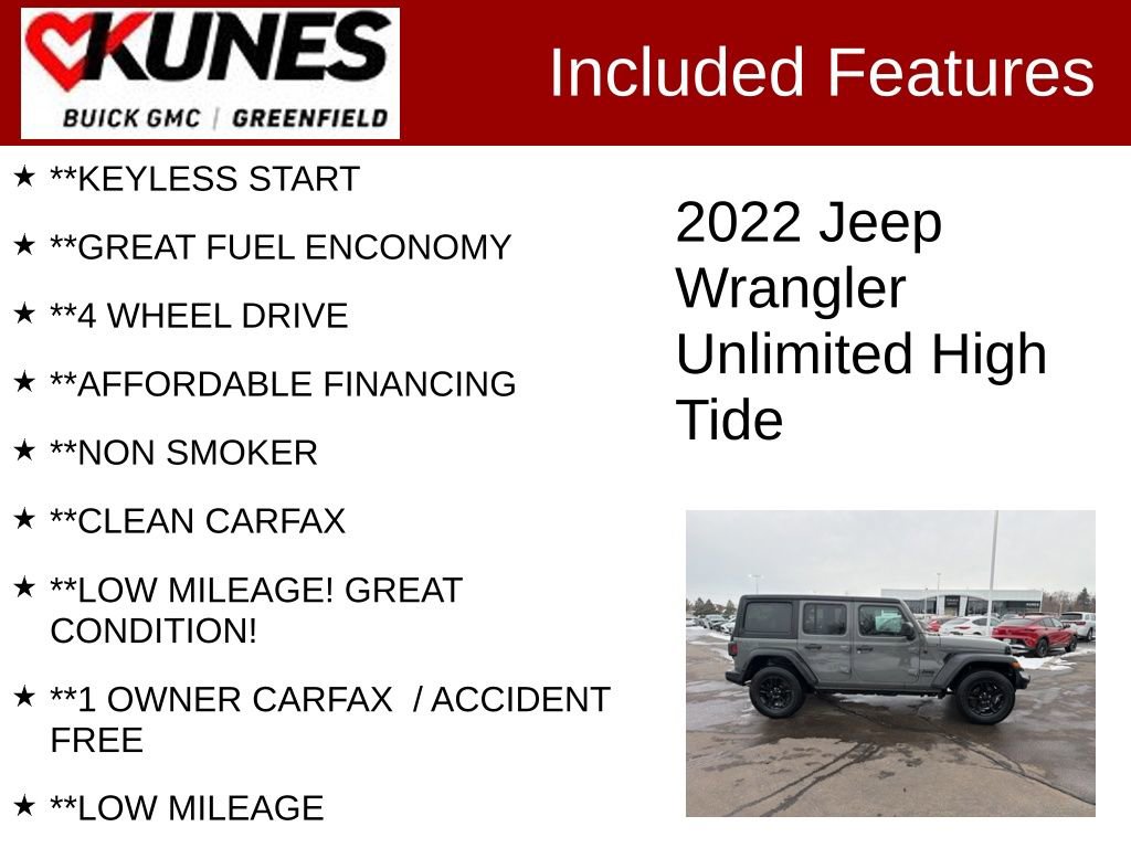 Used 2022 Jeep Wrangler Unlimited Sport AWD/4WD image 3