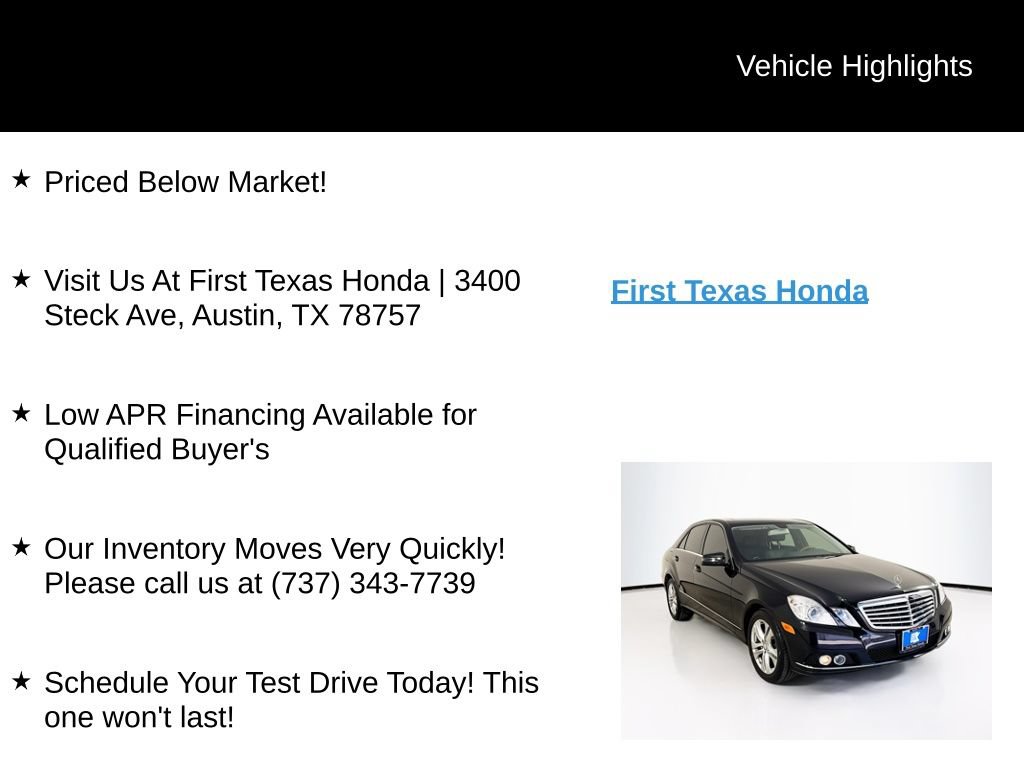 Used 2010 Mercedes-Benz E 350 Sedan image 9