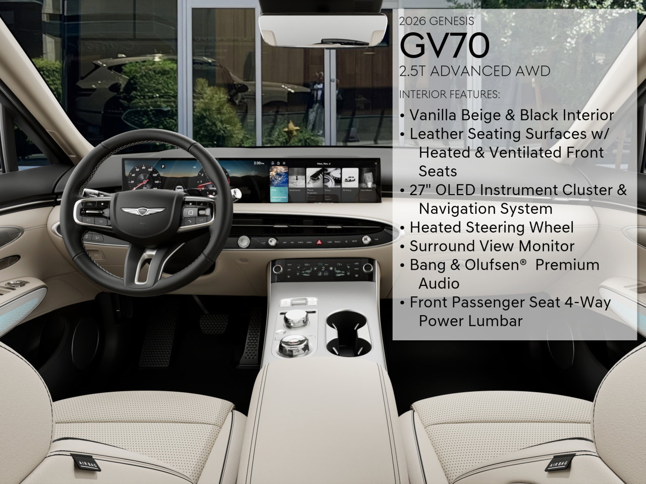 New 2026 Genesis GV70 2.5T Advanced w/ G1 Accessory Package AWD/4WD image 17