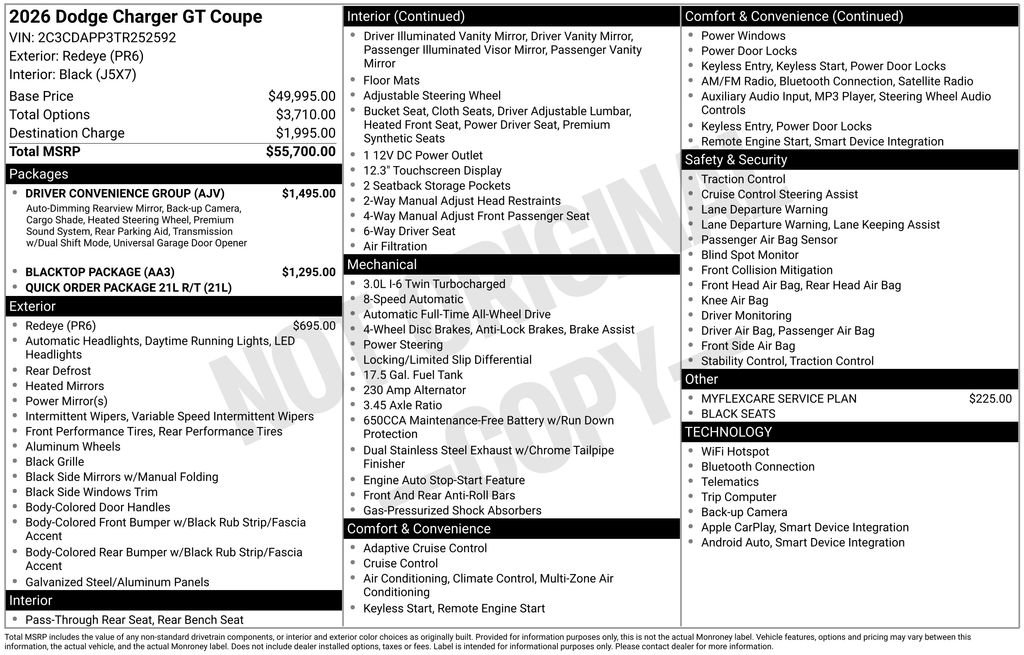 New 2026 Dodge Charger GT w/ Driver Convenience Group AWD/4WD image 7
