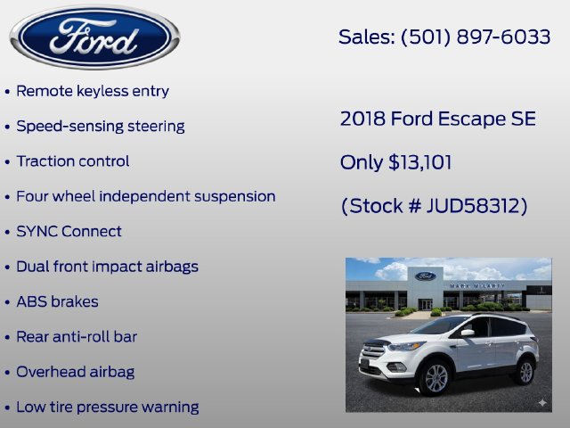 Certified 2018 Ford Escape SE w/ SE Sync 3 Package FWD image 20