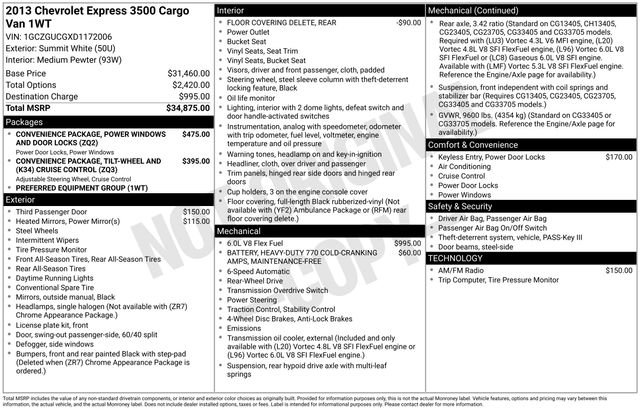 Used 2013 Chevrolet Express 3500 Extended RWD image 7