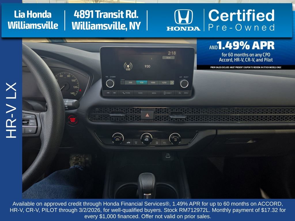 Certified 2024 Honda HR-V LX image 17