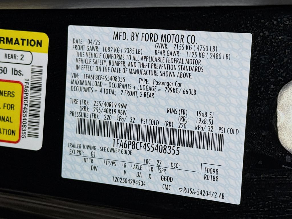 Used 2025 Ford Mustang GT w/ Mustang Nite Pony Package RWD image 33