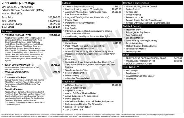 Used 2021 Audi Q7 3.0T Prestige w/ Prestige Package image 43