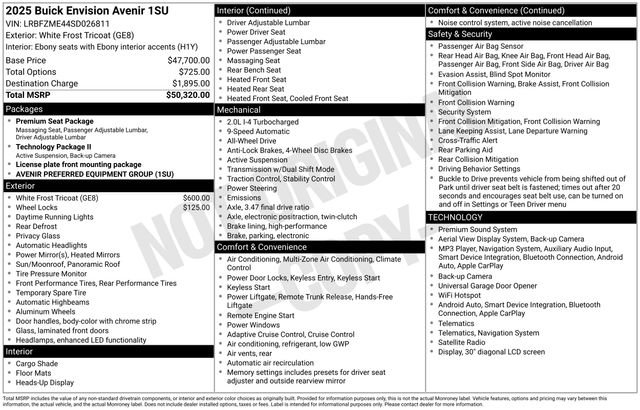 Certified 2025 Buick Envision Avenir AWD/4WD image 6