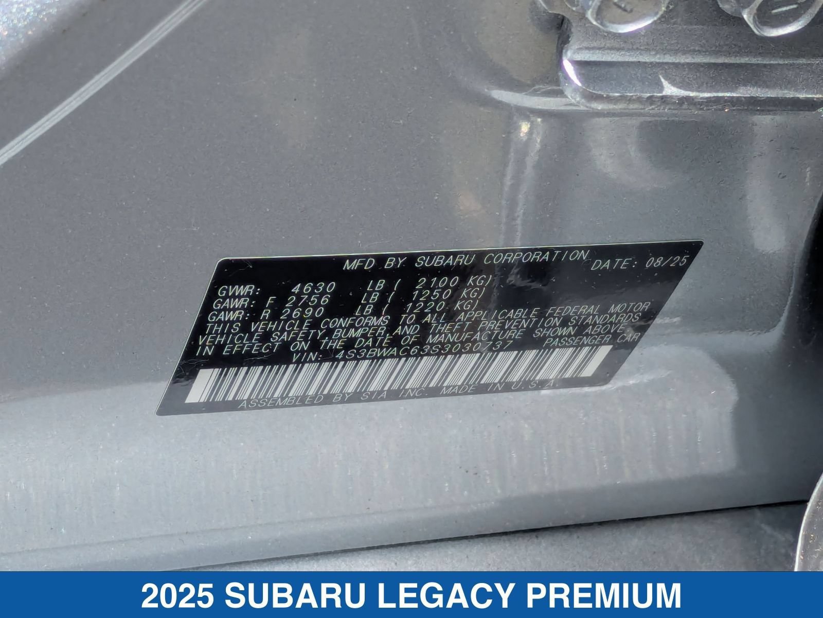 Certified 2025 Subaru Legacy Premium AWD/4WD image 37
