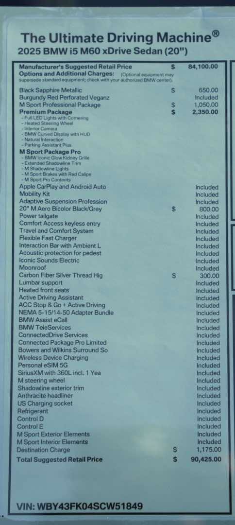 New 2025 BMW i5 M60 w/ Premium Package image 8