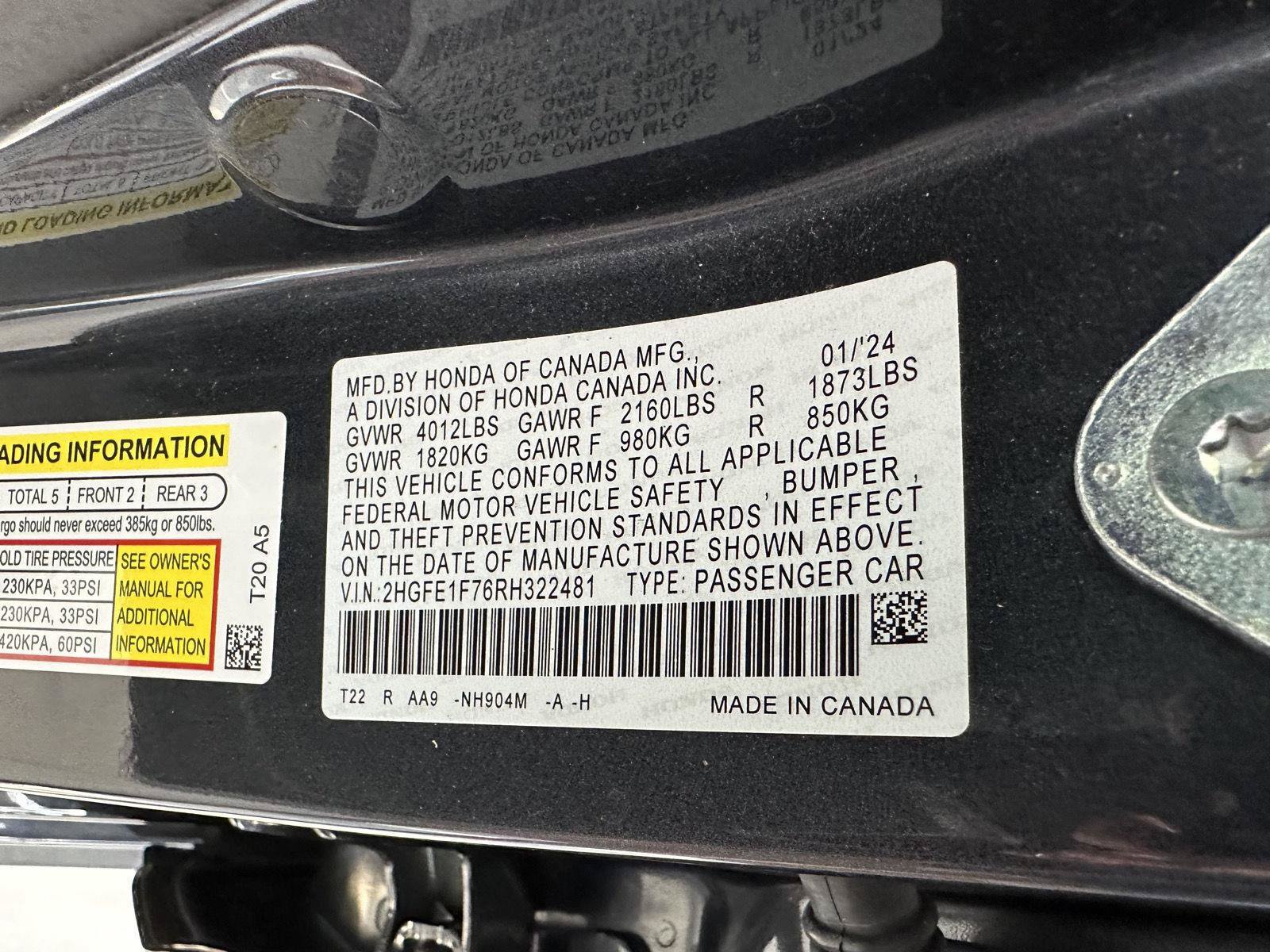 Certified 2024 Honda Civic EX image 16