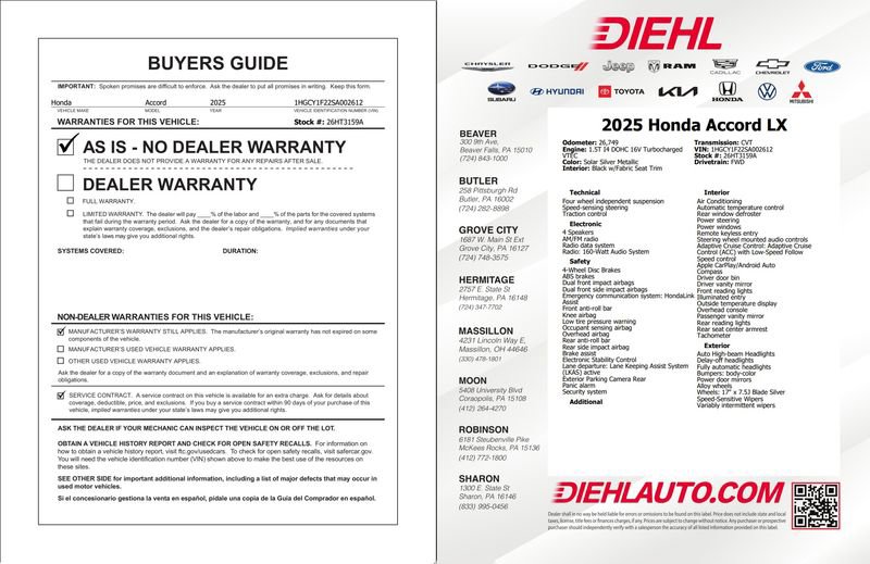 Used 2025 Honda Accord LX image 34