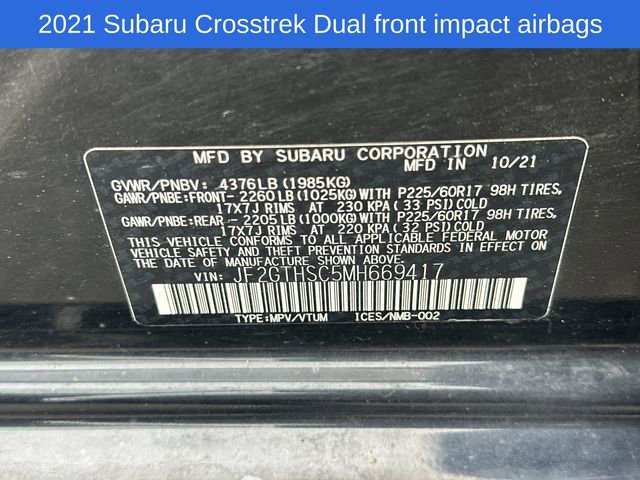 Used 2021 Subaru Crosstrek 2.5i Sport w/ Moonroof Package AWD/4WD image 19