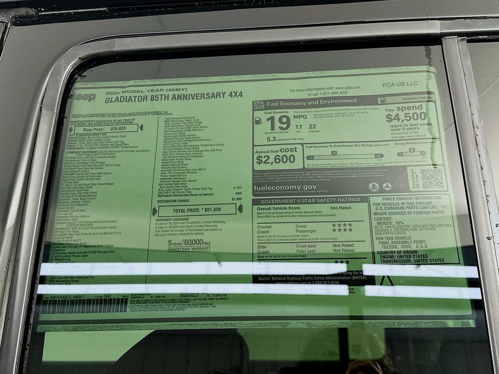 New 2026 Jeep Gladiator Sport AWD/4WD image 20