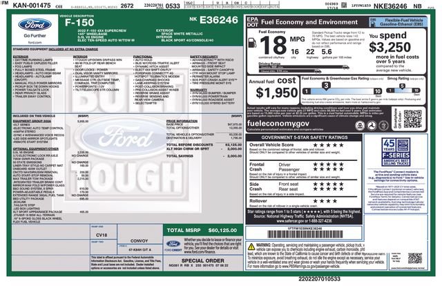Used 2022 Ford F150 XLT w/ Equipment Group 302A High AWD/4WD image 11