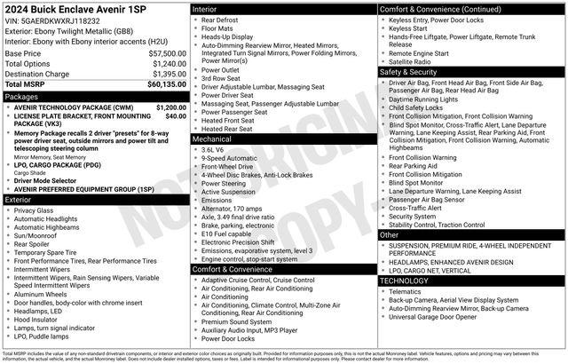 Used 2024 Buick Enclave Avenir w/ Avenir Technology Package image 51