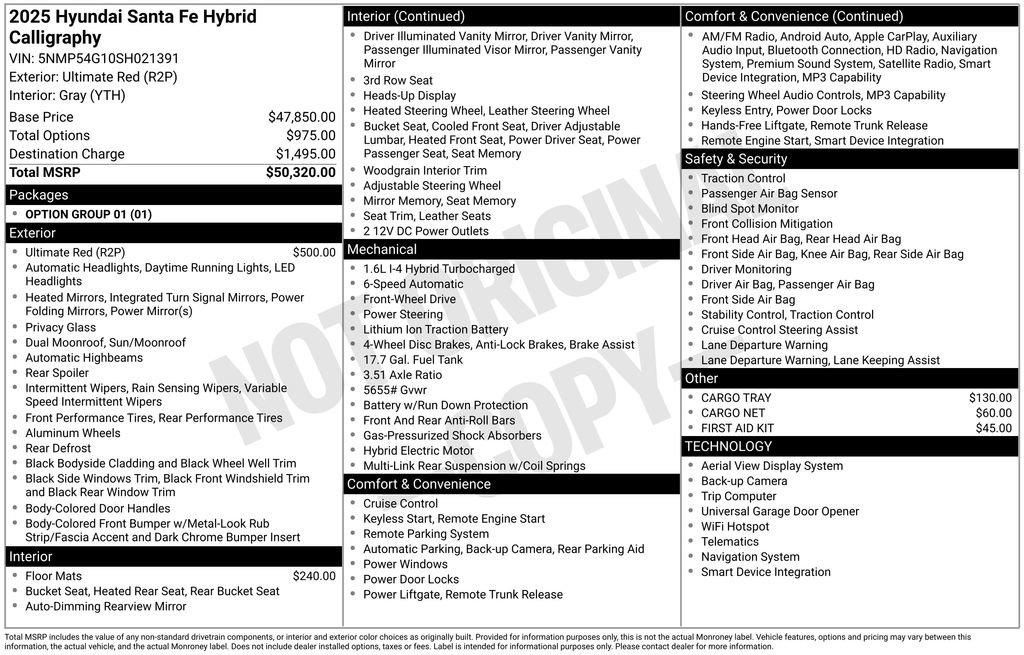 Certified 2025 Hyundai Santa Fe Calligraphy FWD image 34