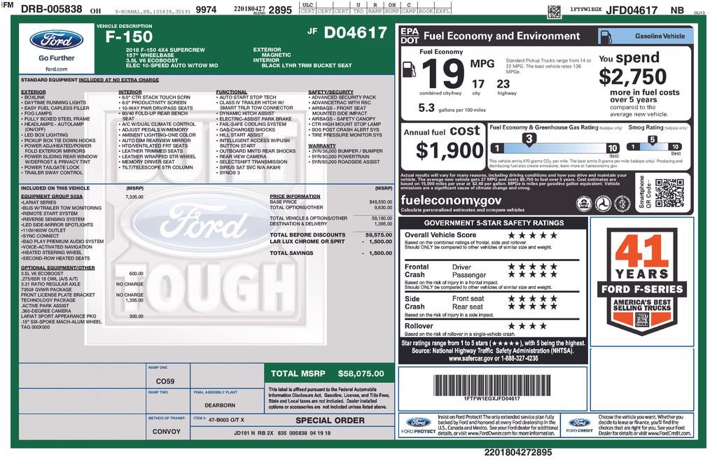 Used 2018 Ford F150 Lariat w/ Equipment Group 502A Luxury AWD/4WD image 10