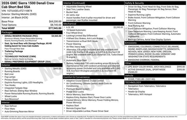 New 2026 GMC Sierra 1500 Denali w/ Denali Reserve Package image 29