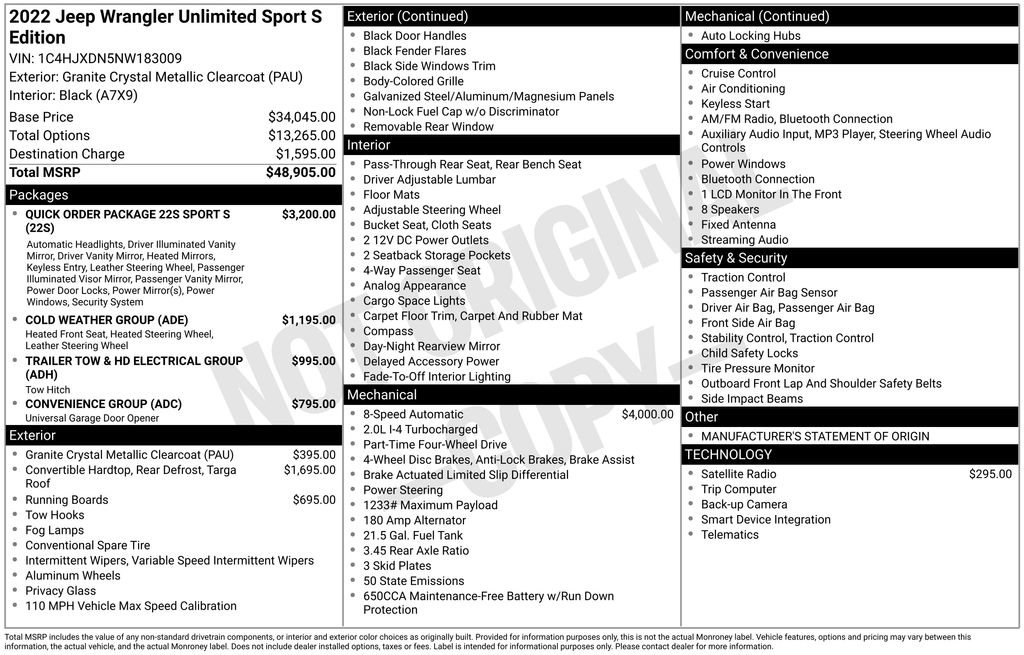 Used 2022 Jeep Wrangler Unlimited Sport image 2