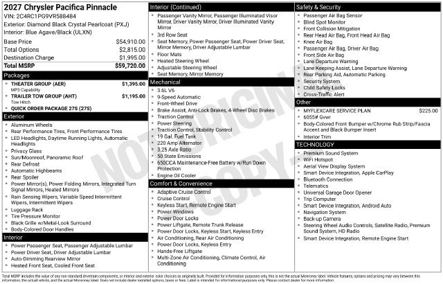 New 2027 Chrysler Pacifica Pinnacle w/ Theater Group FWD image 22