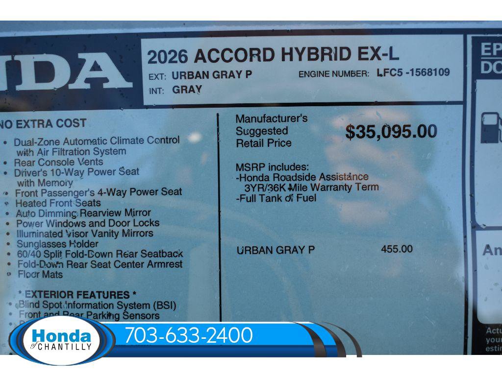 New 2026 Honda Accord Hybrid EX-L image 37