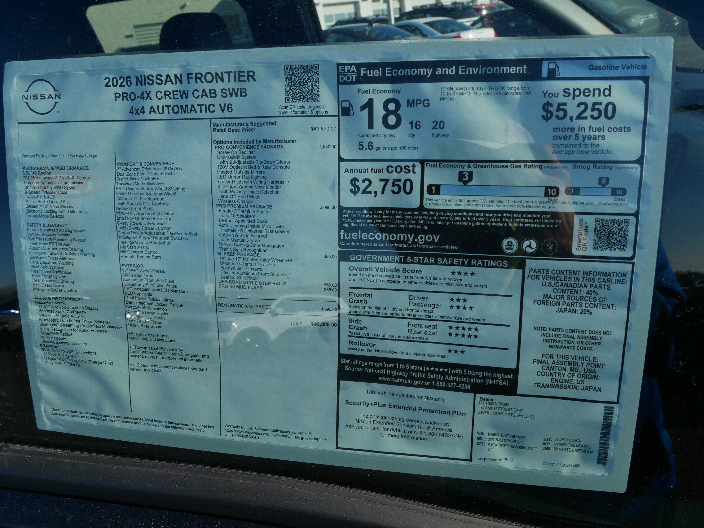 New 2026 Nissan Frontier PRO-4X w/ Pro Premium Package image 7