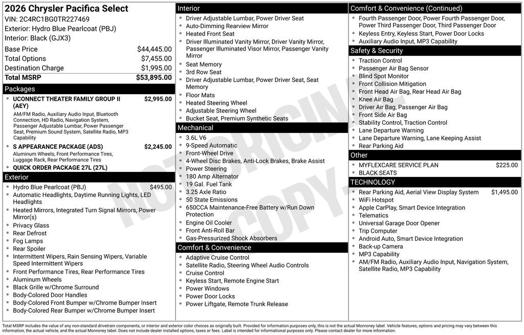 New 2026 Chrysler Pacifica Select FWD image 25