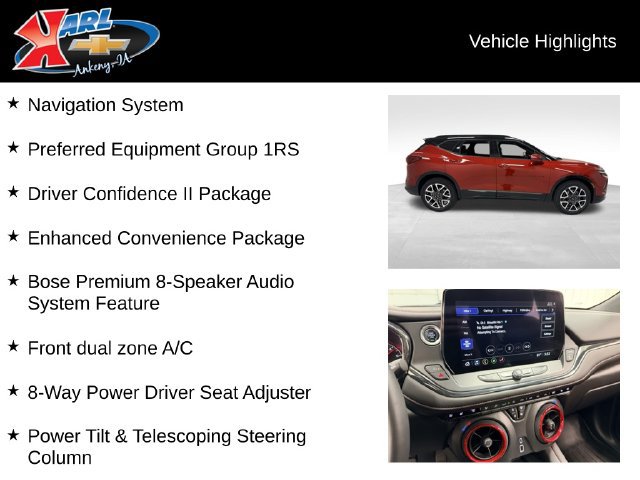 Certified 2024 Chevrolet Blazer RS w/ Driver Confidence II Package AWD/4WD image 2