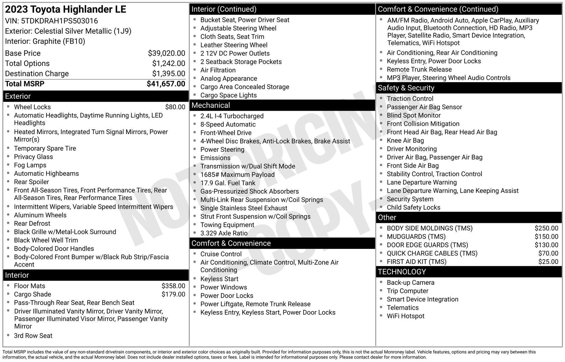 Used 2023 Toyota Highlander LE image 39