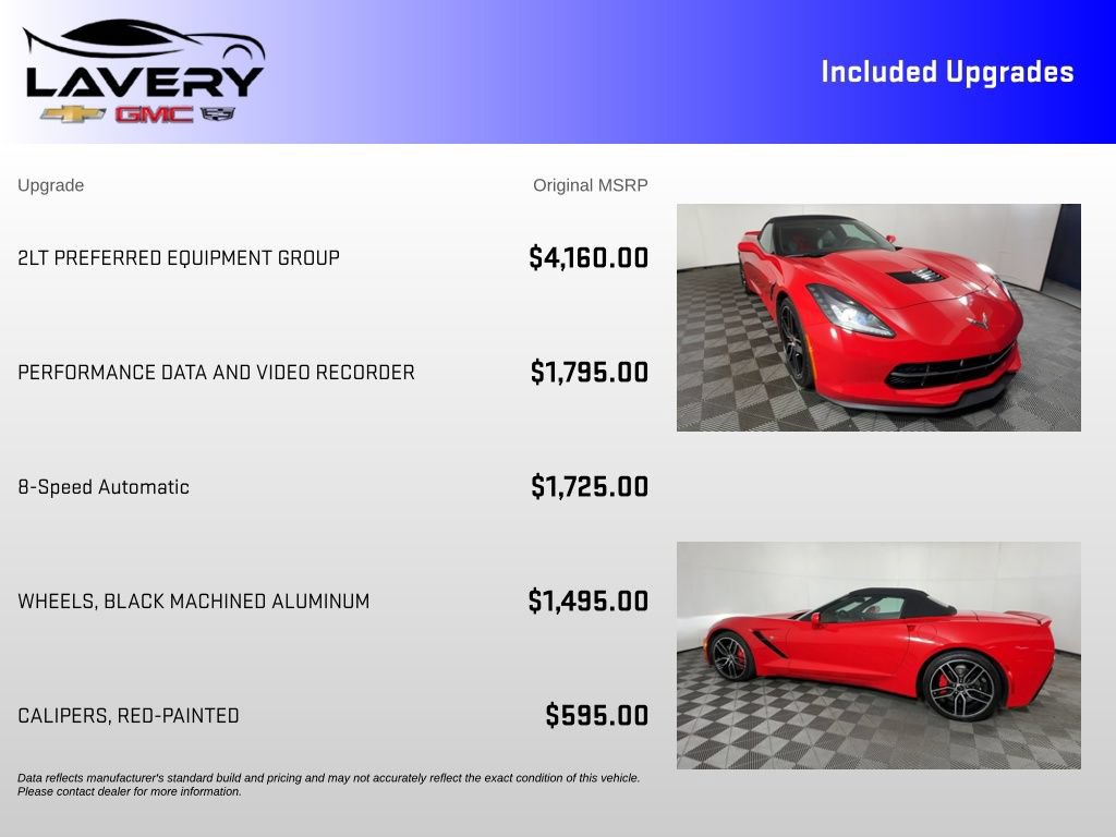 Used 2015 Chevrolet Corvette Stingray Convertible w/ 2LT Preferred Equipment Group RWD image 7