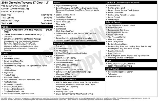 Used 2018 Chevrolet Traverse LT image 27