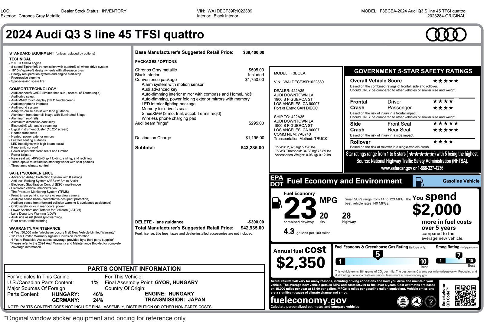 Used 2024 Audi Q3 2.0T Premium w/ Convenience Package AWD/4WD image 2