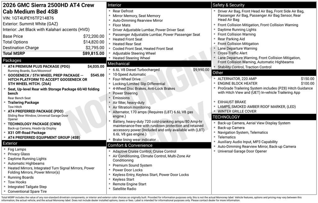 New 2026 GMC Sierra 2500 AT4 w/ AT4 Premium Plus Package AWD/4WD image 26
