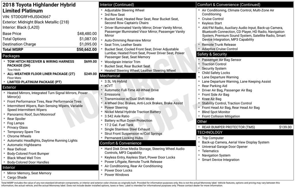 Used 2018 Toyota Highlander Limited Platinum AWD/4WD image 19