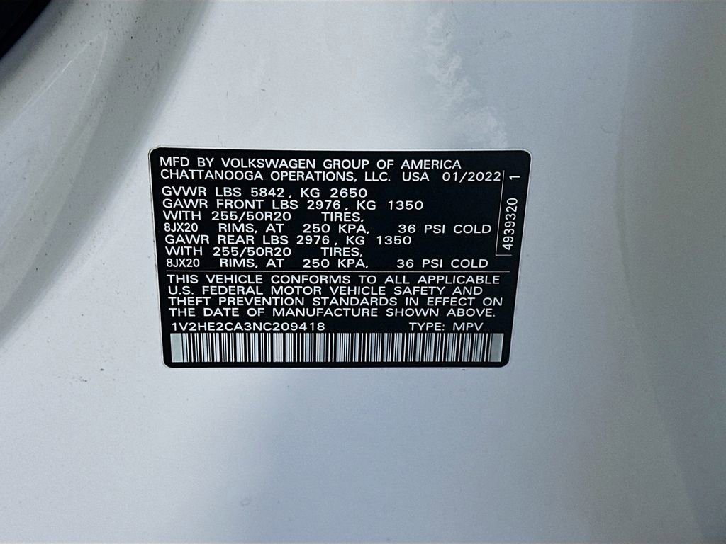Used 2022 Volkswagen Atlas Cross Sport SE AWD/4WD image 35