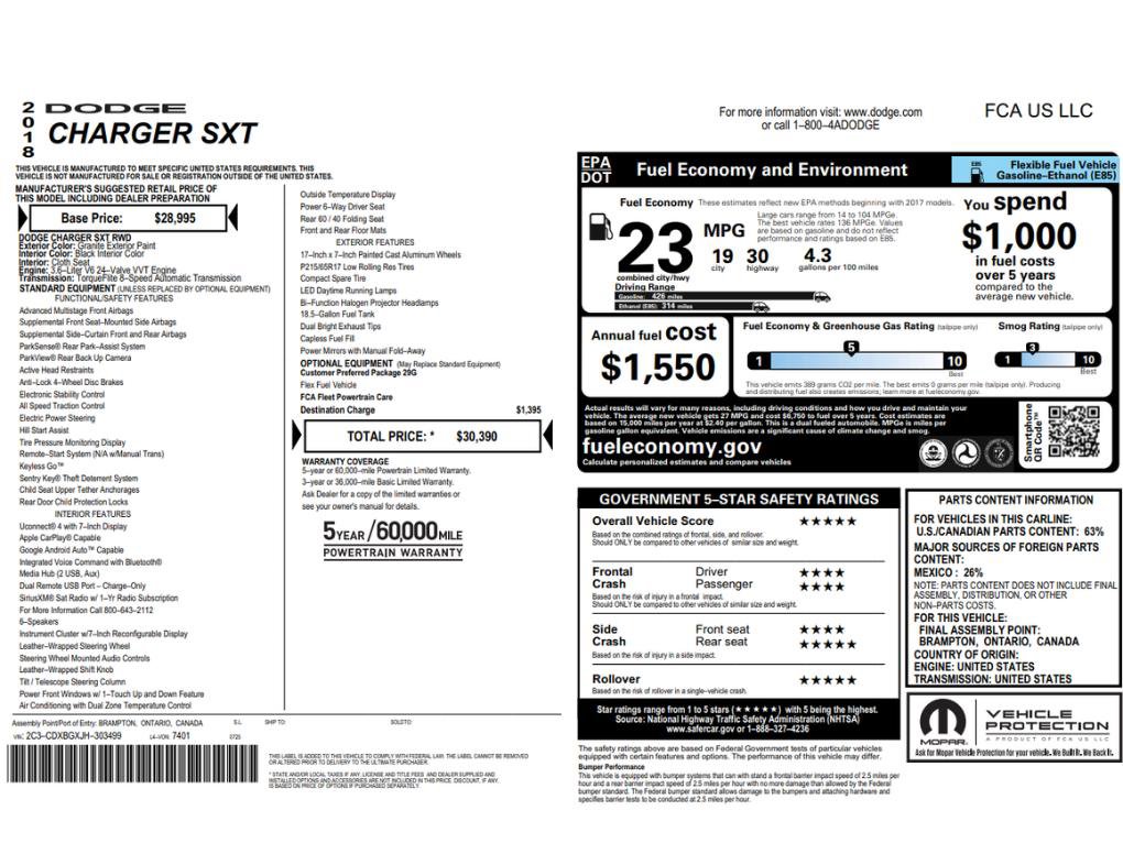 Used 2018 Dodge Charger SXT image 2