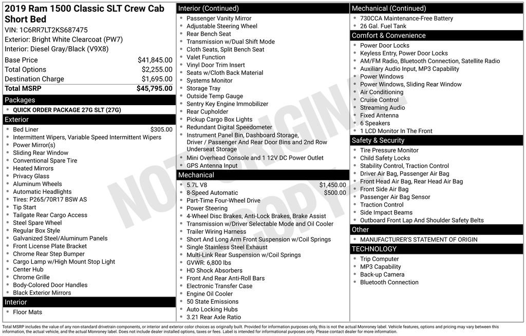 Used 2019 RAM 1500 Classic SLT AWD/4WD image 32