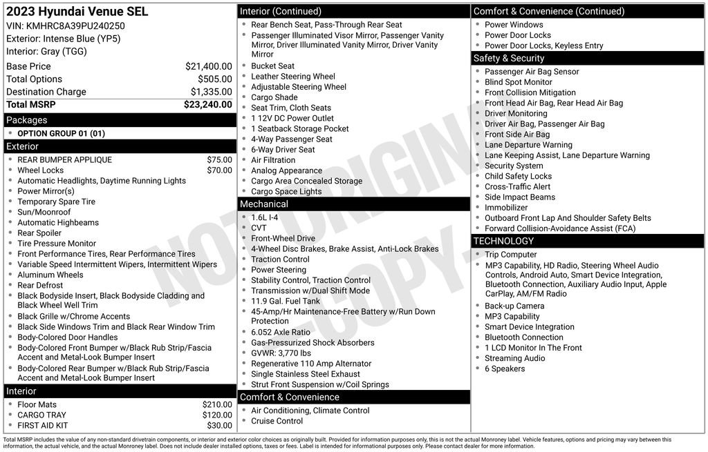 Certified 2023 Hyundai Venue SEL image 49