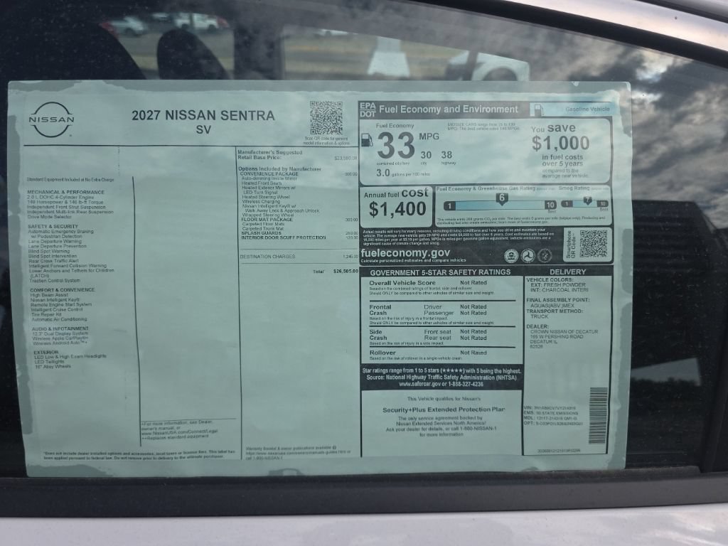 New 2027 Nissan Sentra SV FWD image 11