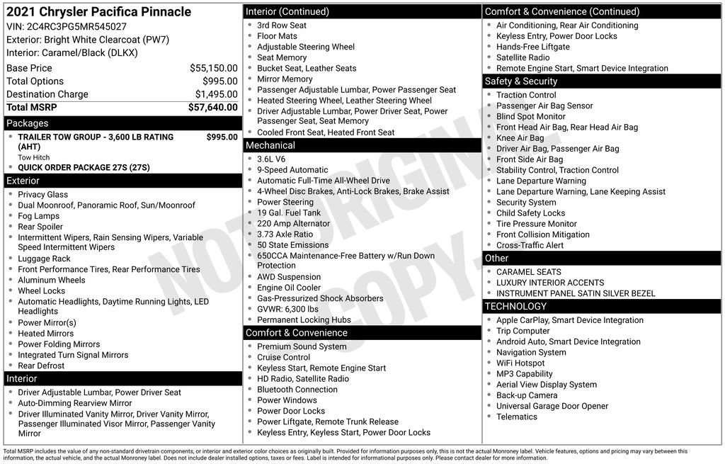 Used 2021 Chrysler Pacifica Pinnacle AWD/4WD image 4