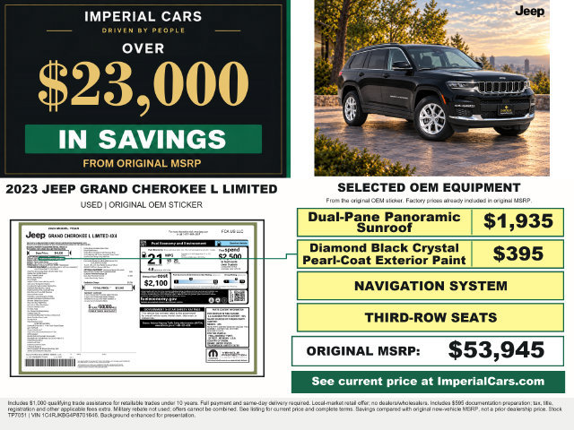 Used 2023 Jeep Grand Cherokee L Limited AWD/4WD image 3