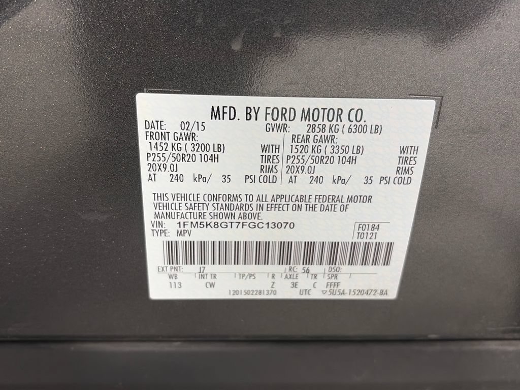 Used 2015 Ford Explorer Sport w/ Equipment Group 401A AWD/4WD image 9