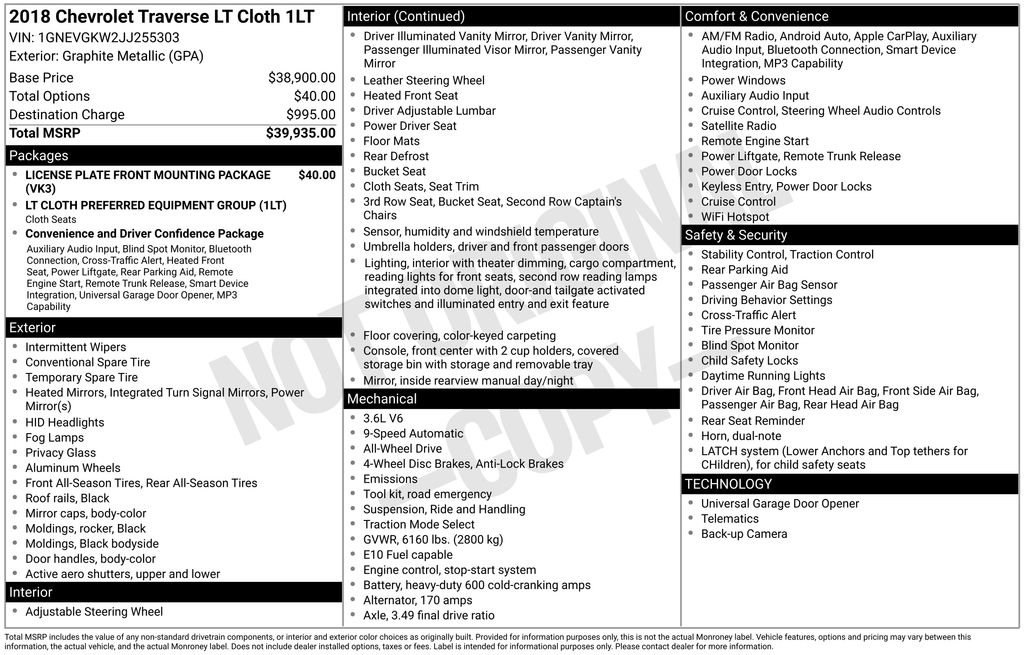 Used 2018 Chevrolet Traverse LT image 9