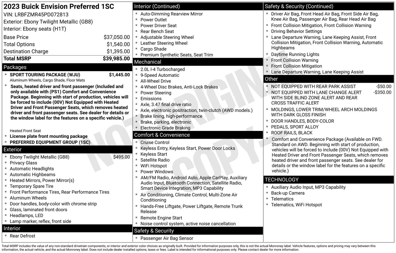 Used 2023 Buick Envision Preferred w/ Sport Touring Package image 24