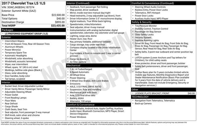 Used 2017 Chevrolet Trax LS image 12