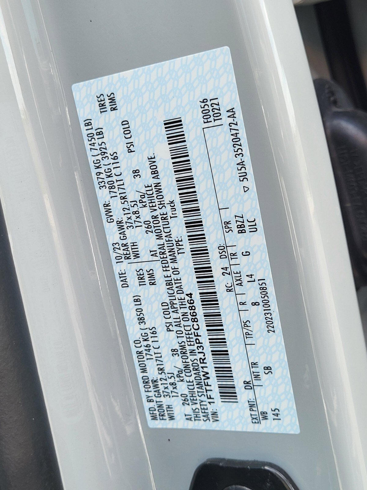 Certified 2023 Ford F150 Raptor w/ Equipment Group 802A Raptor R image 36