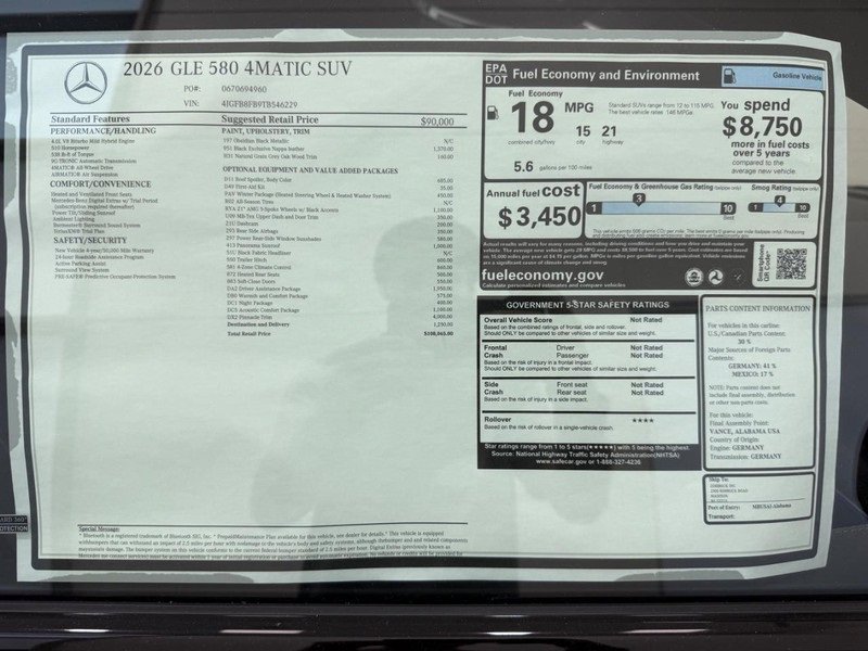 New 2026 Mercedes-Benz GLE 580 4MATIC image 4