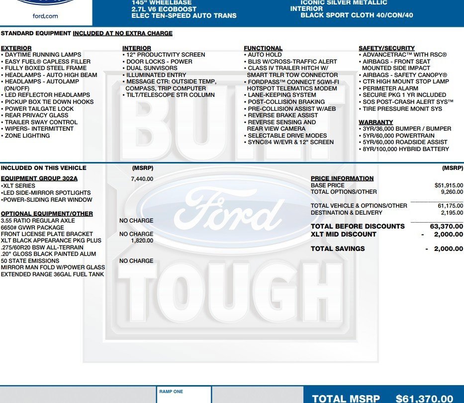 Used 2025 Ford F150 XLT w/ Equipment Group 302A MID image 2