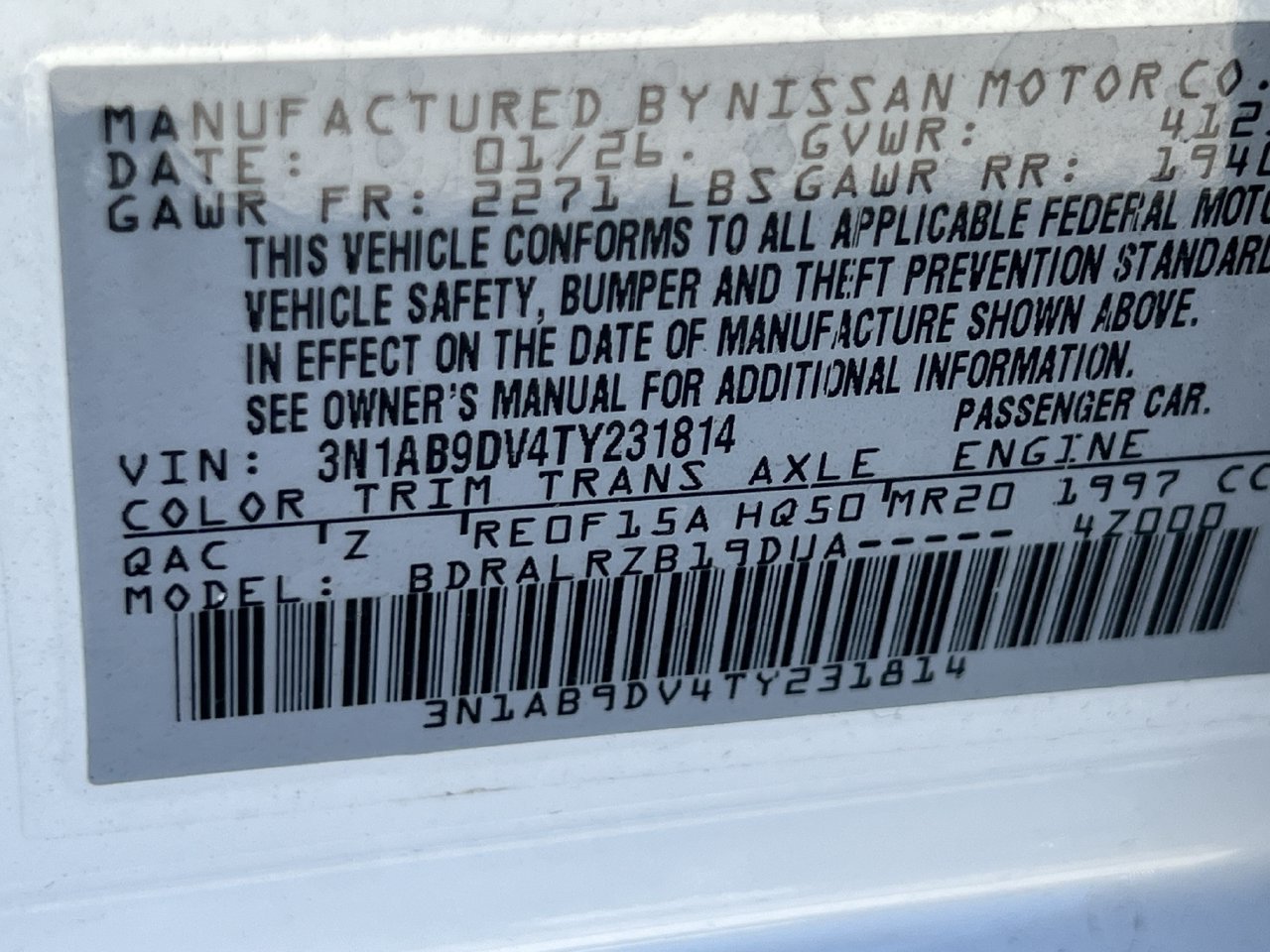 Used 2026 Nissan Sentra SR w/ Floor Mat Package FWD image 11